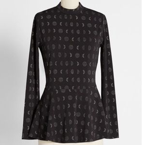 ModCloth moon phases peplum top